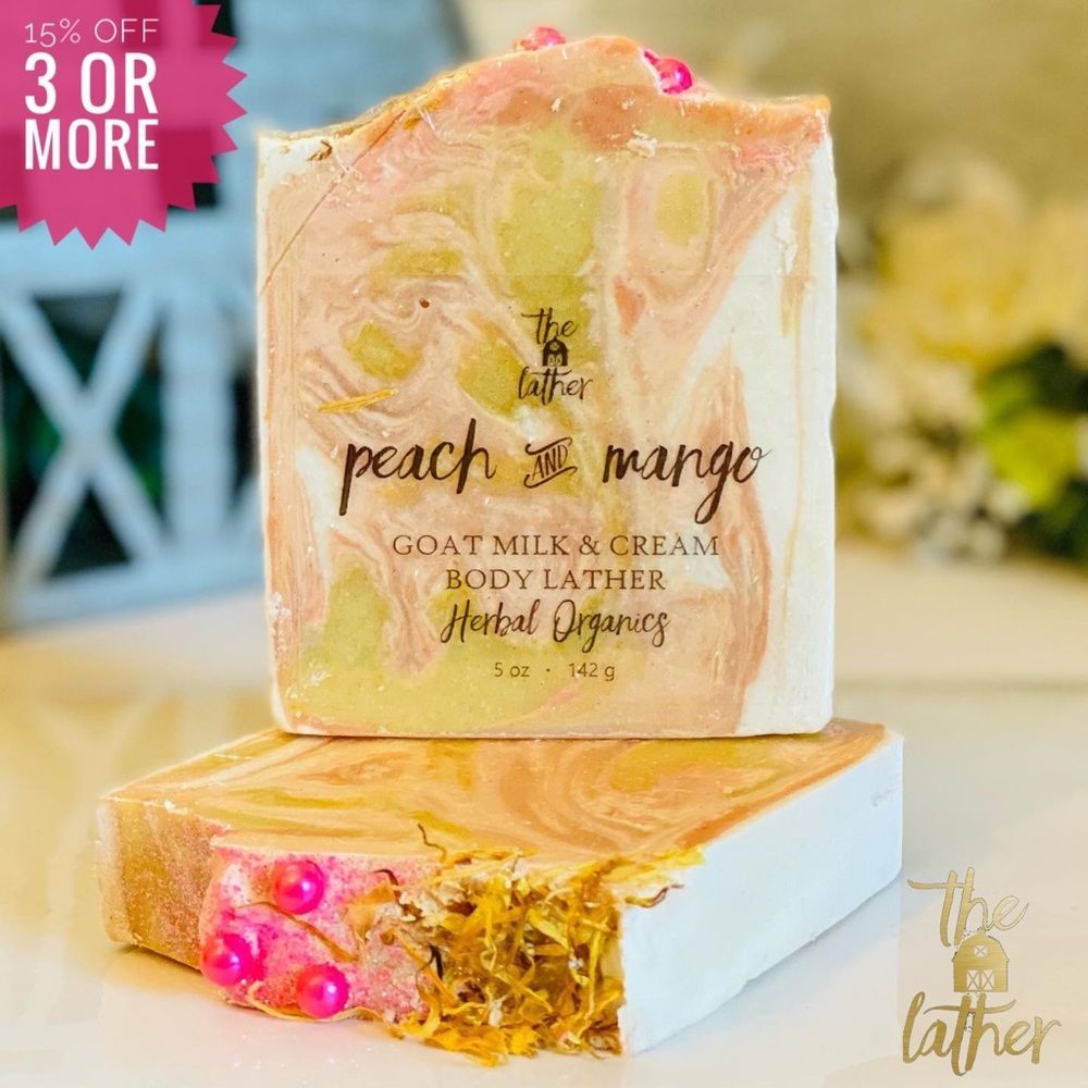 🍑🥭PEACH MANGO Goat Milk & Cream Essential Lather